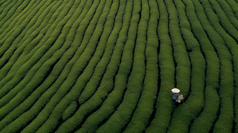 绿色植物园自然茶园茶叶茶山上的采茶人,高清,摄影图,摄影图片,图片大全,摄影图免费下载